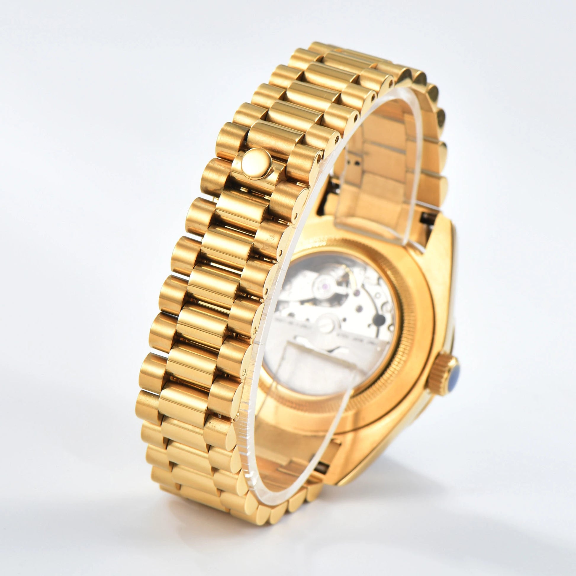 stainless steel gold presidential bracelet for seiko mod watch